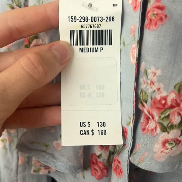 Abercrombie & Fitch Light Blue Floral Tiered Maxi Dress - Picture 3 of 3